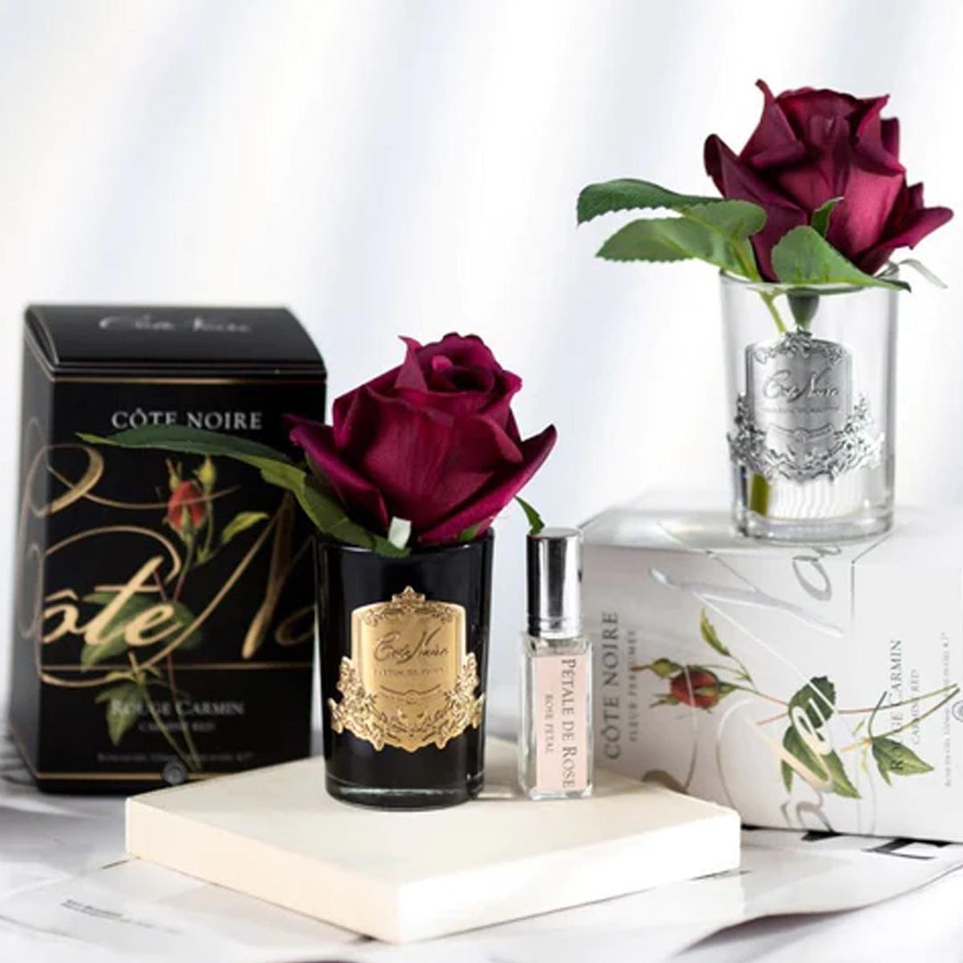 COTE NOIRE SCENTED FLOWERS - BLACK - CARMINE RED