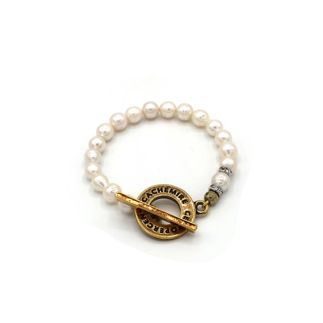 CENTOPERCENTO CACHEMIRE Bracelet with white pearl