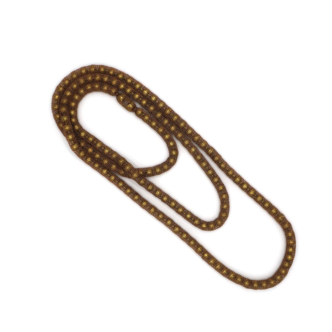 CENTOPERCENTO CACHEMIRE Long necklace with brass spheres