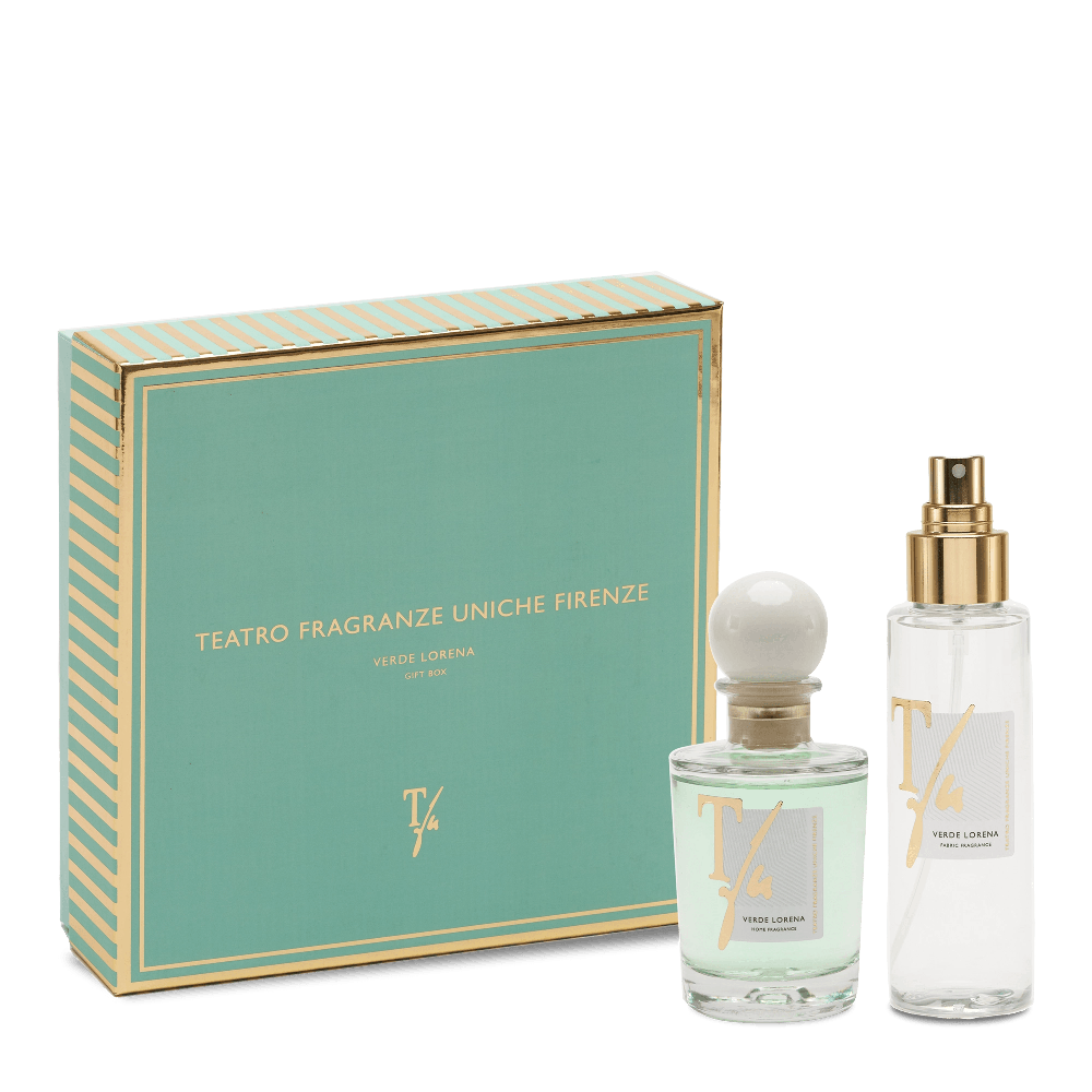 TEATRO FRAGRANZE Confezione regalo Diffusore con bastoncini + Spray Tessuto Verde Lorena