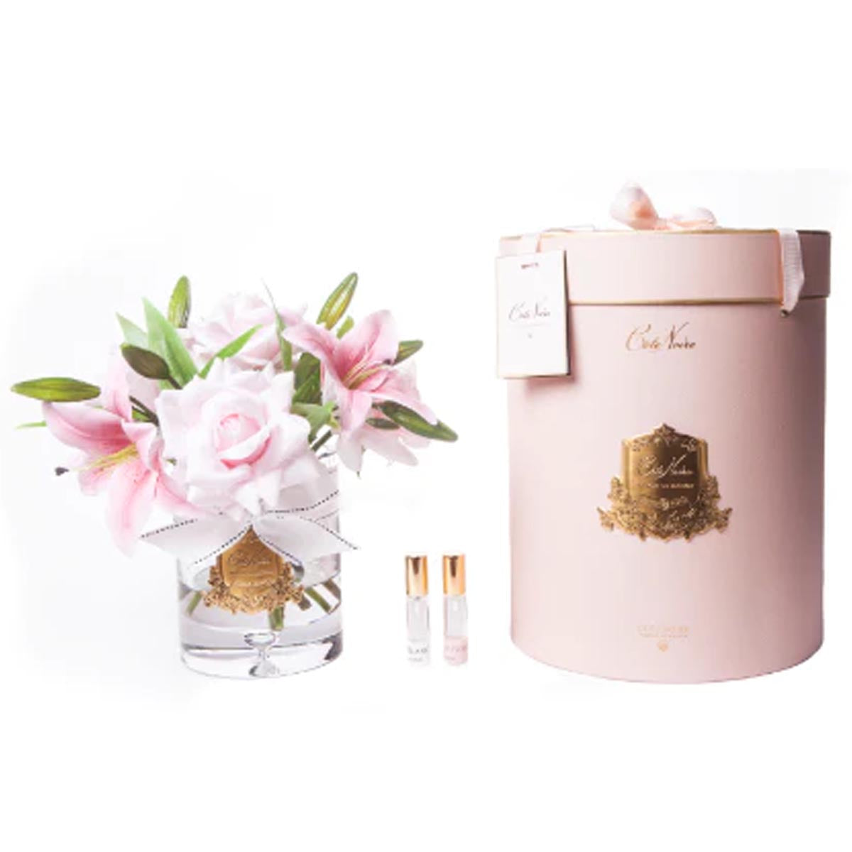 COTE NOIR LUXURY LILIES &amp; ROSES - PINK - GOLD BADGE - PINK BOX 