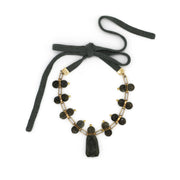 CENTOPERCENTO CACHEMIRE Brass and labradorite necklace 