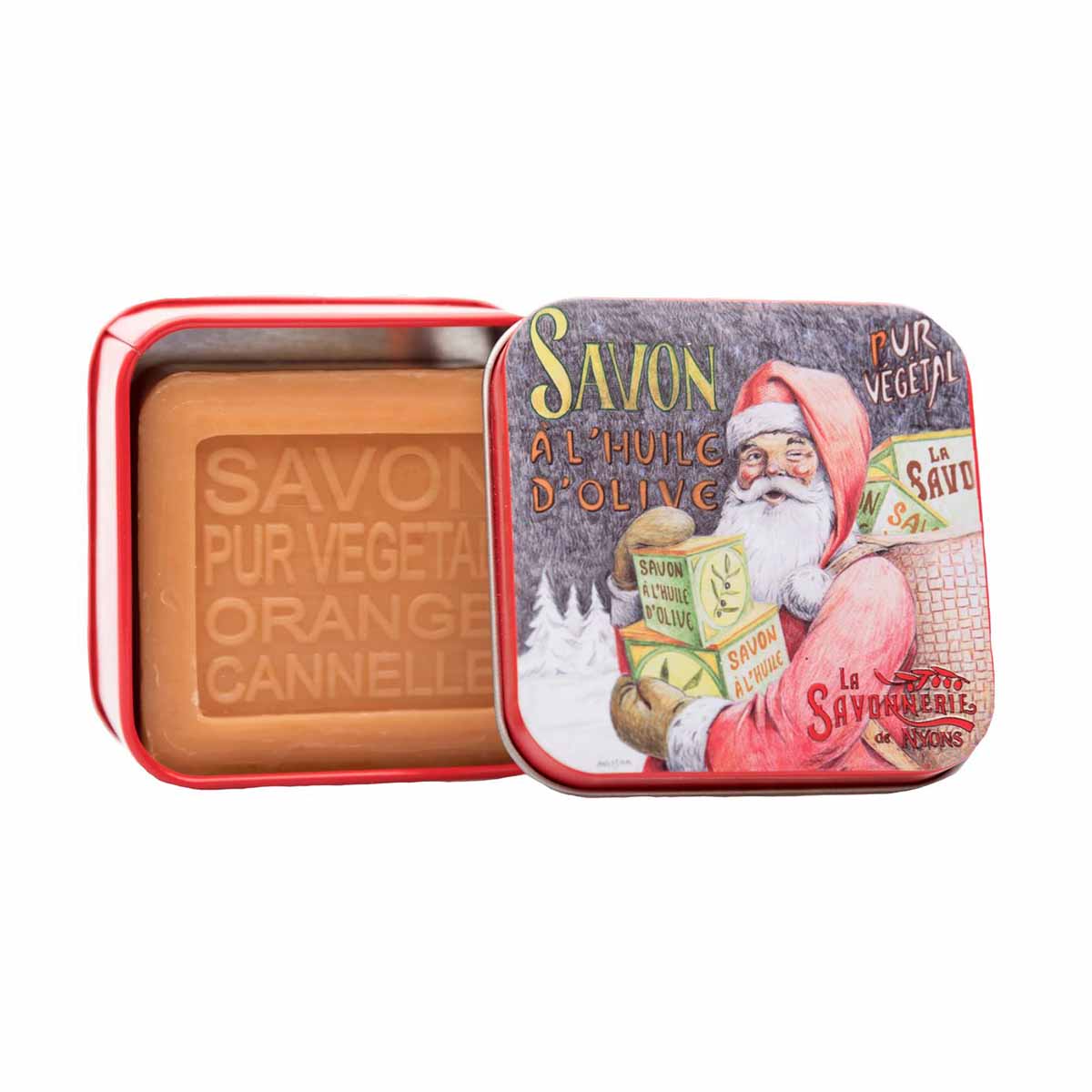 La Savonnerie de Nyons CHRISTMAS Metal Box 1 "Santa Claus" and Soap 100g 