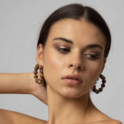 Orecchini a cerchio in cocco CENTOPERCENTO CACHEMIRE 