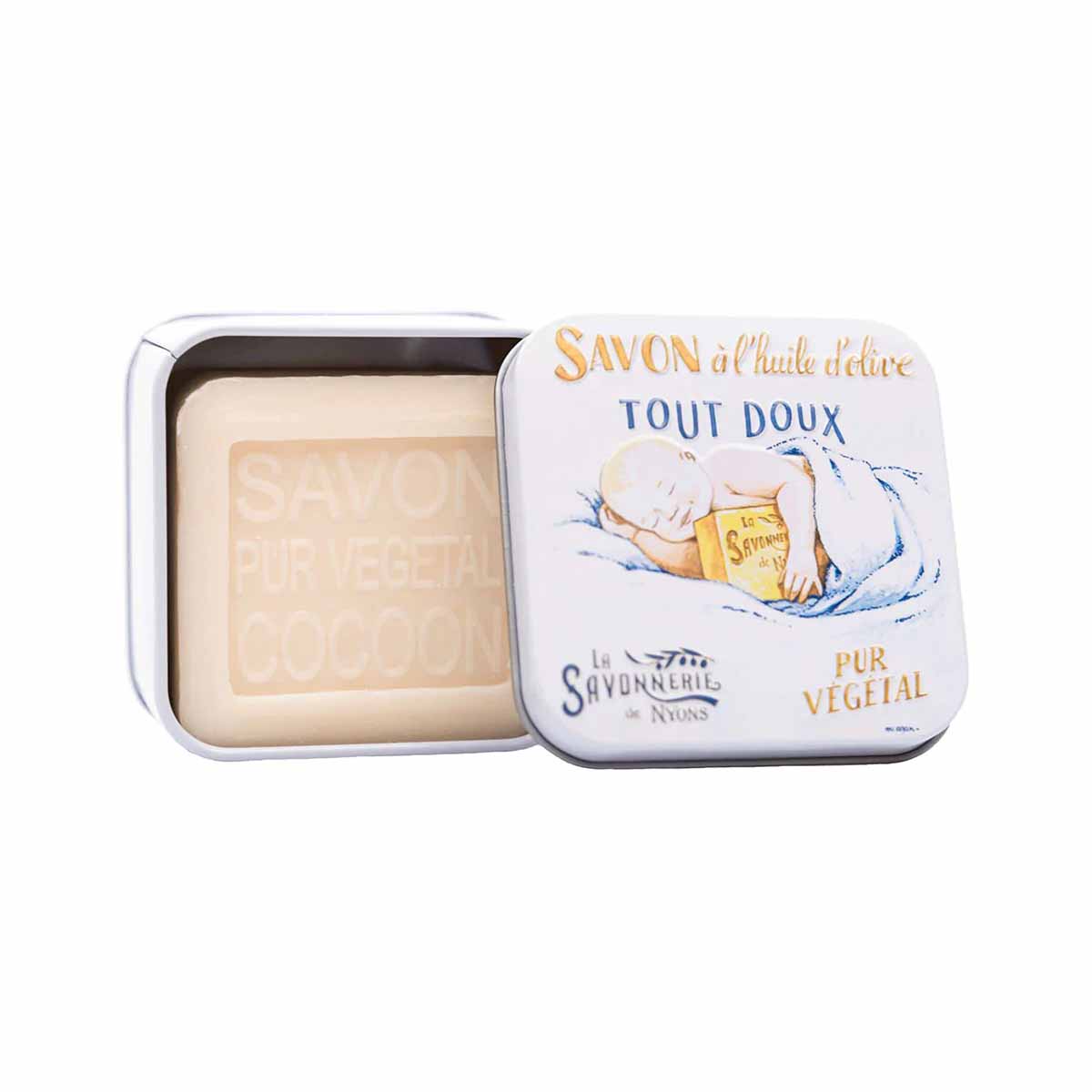 La Savonnerie de Nyons Metal box "Tout Doux" soap of 100 g 