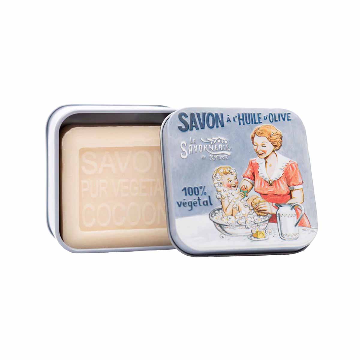 La Savonnerie de Nyons Scatola di metallo "Baby and Mom" e Sapone 100g