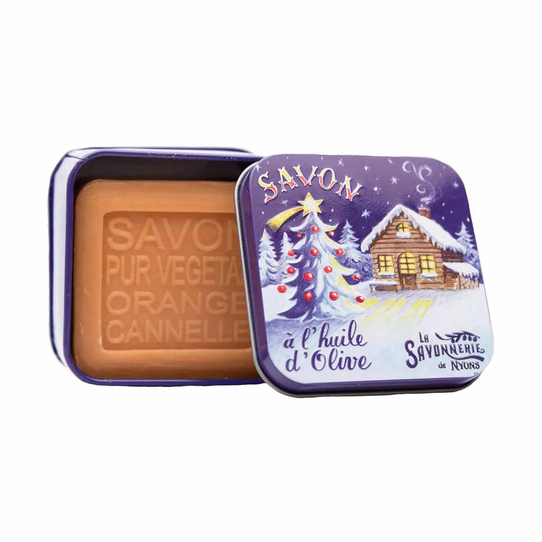 La Savonnerie de Nyons CHRISTMAS Metal Box 2 "Chalet" &amp; Soap 100g 