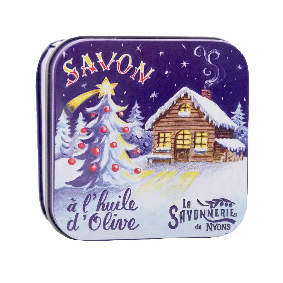 La Savonnerie de Nyons CHRISTMAS Metal Box 2 "Chalet" &amp; Soap 100g 