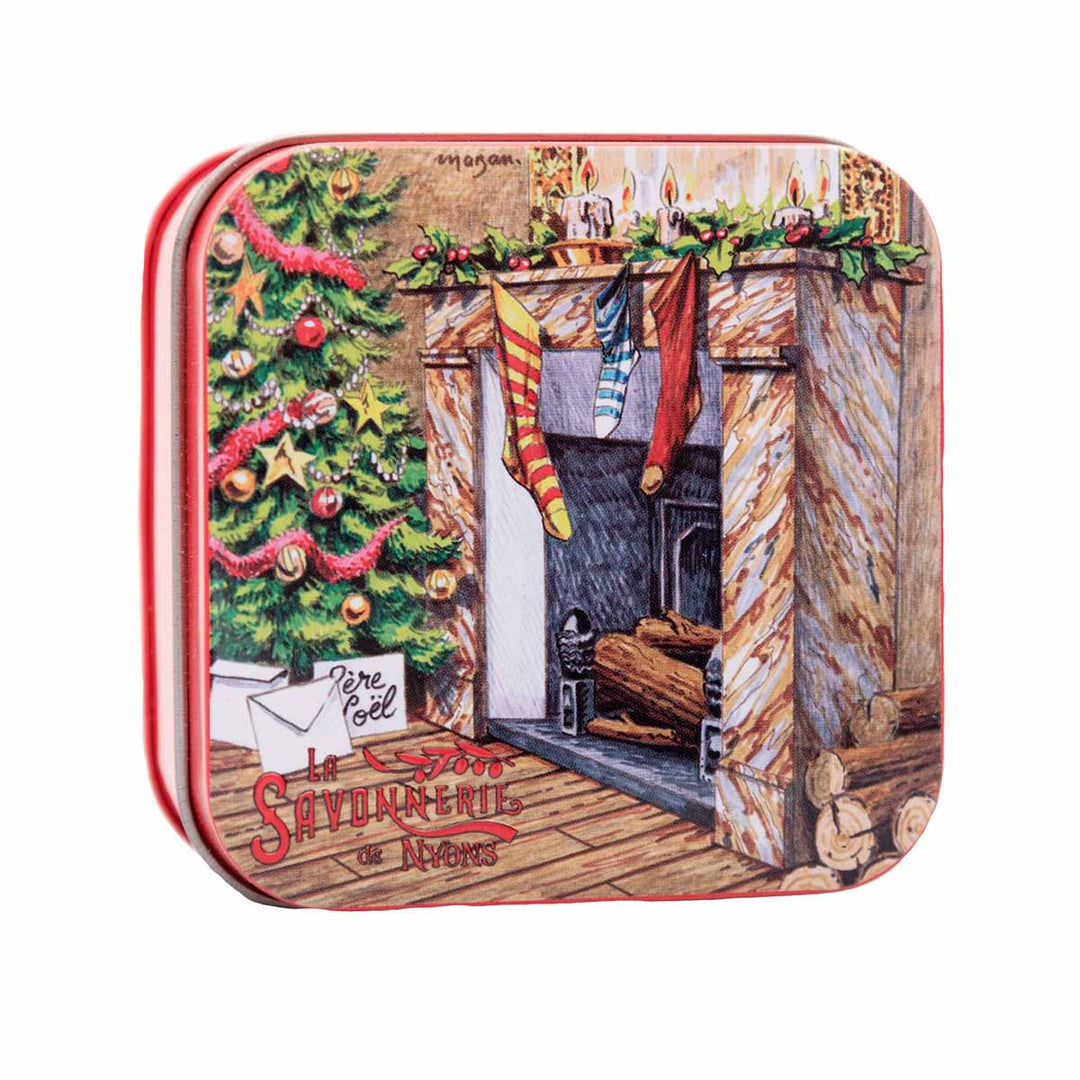 La Savonnerie de Nyons CHRISTMAS Metal box 1 "The fireplace" and soap 100 g 