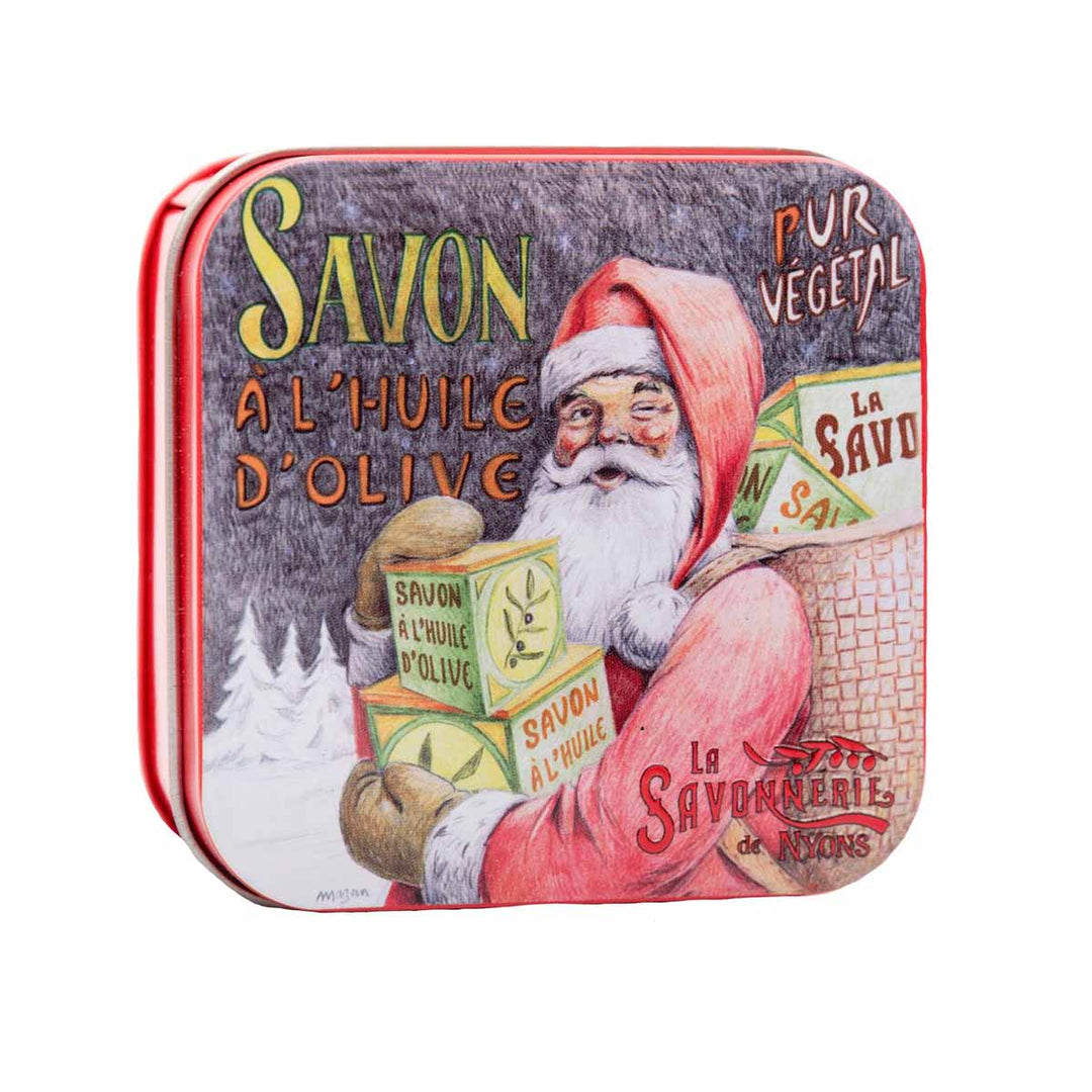 La Savonnerie de Nyons CHRISTMAS Metal Box 1 "Santa Claus" and Soap 100g 