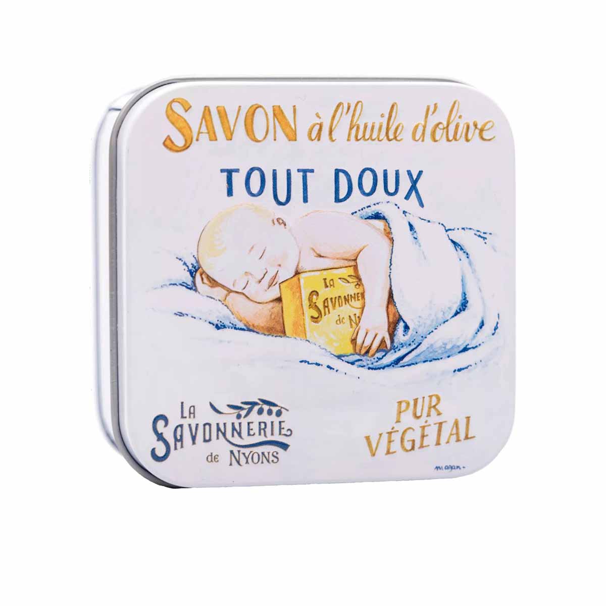 La Savonnerie di Nyons  Scatola di metallo "Tout Doux"  sapone da 100 g